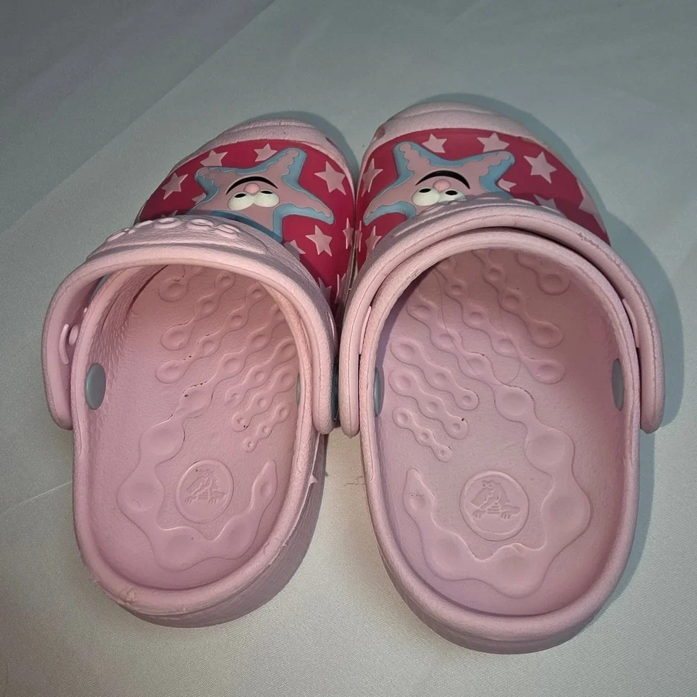 Kids Crocs Pink Starfish Star Clog Sandals Size 4 5 Toddler Beach Shoes‎